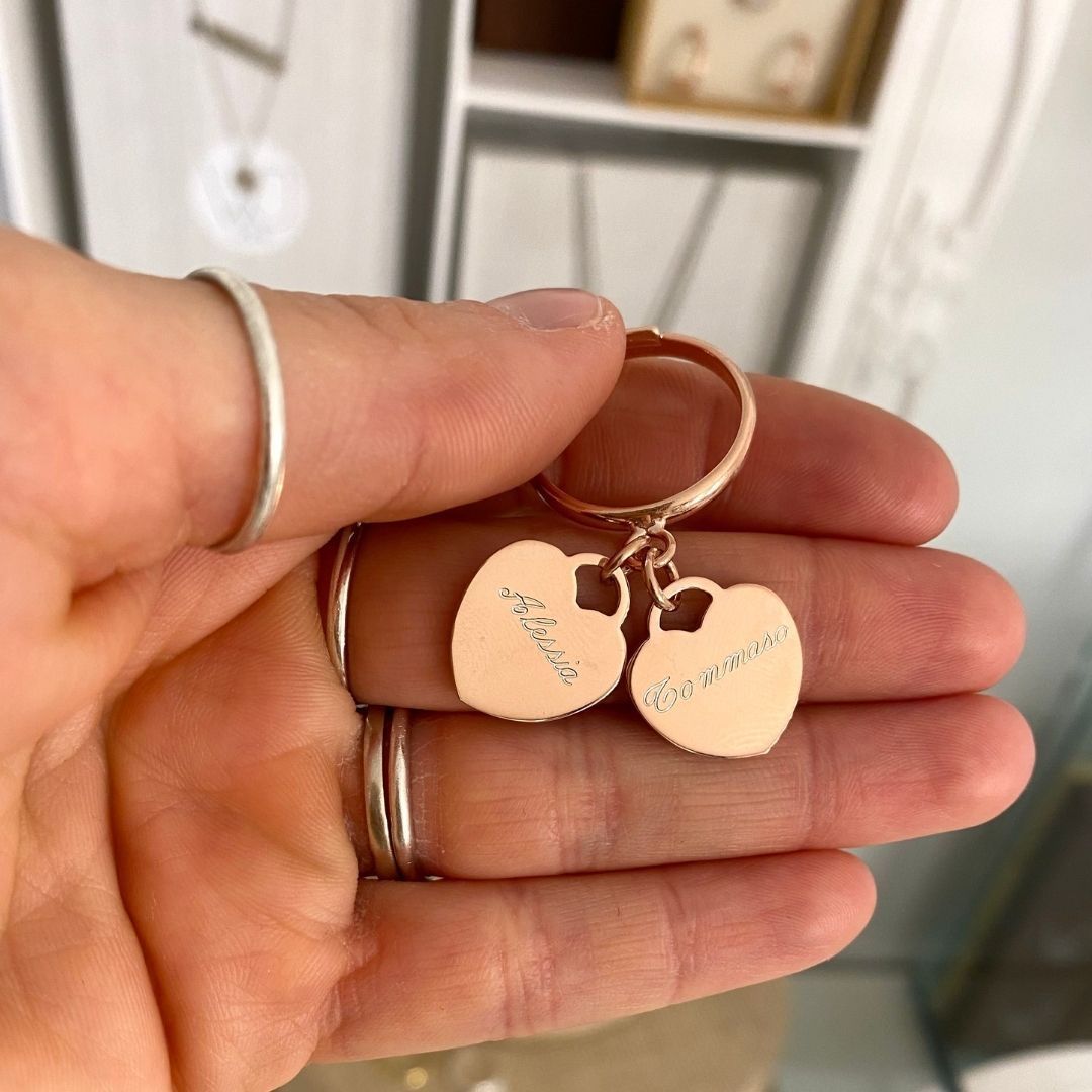 Anello Double Heart Cuore Pendente Amelie - WJ Gioielli