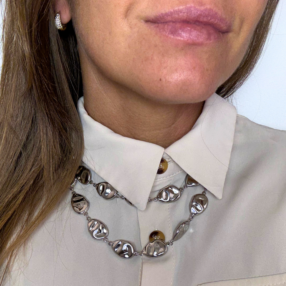 Collana Riflessi Argentati in Acciaio Silver