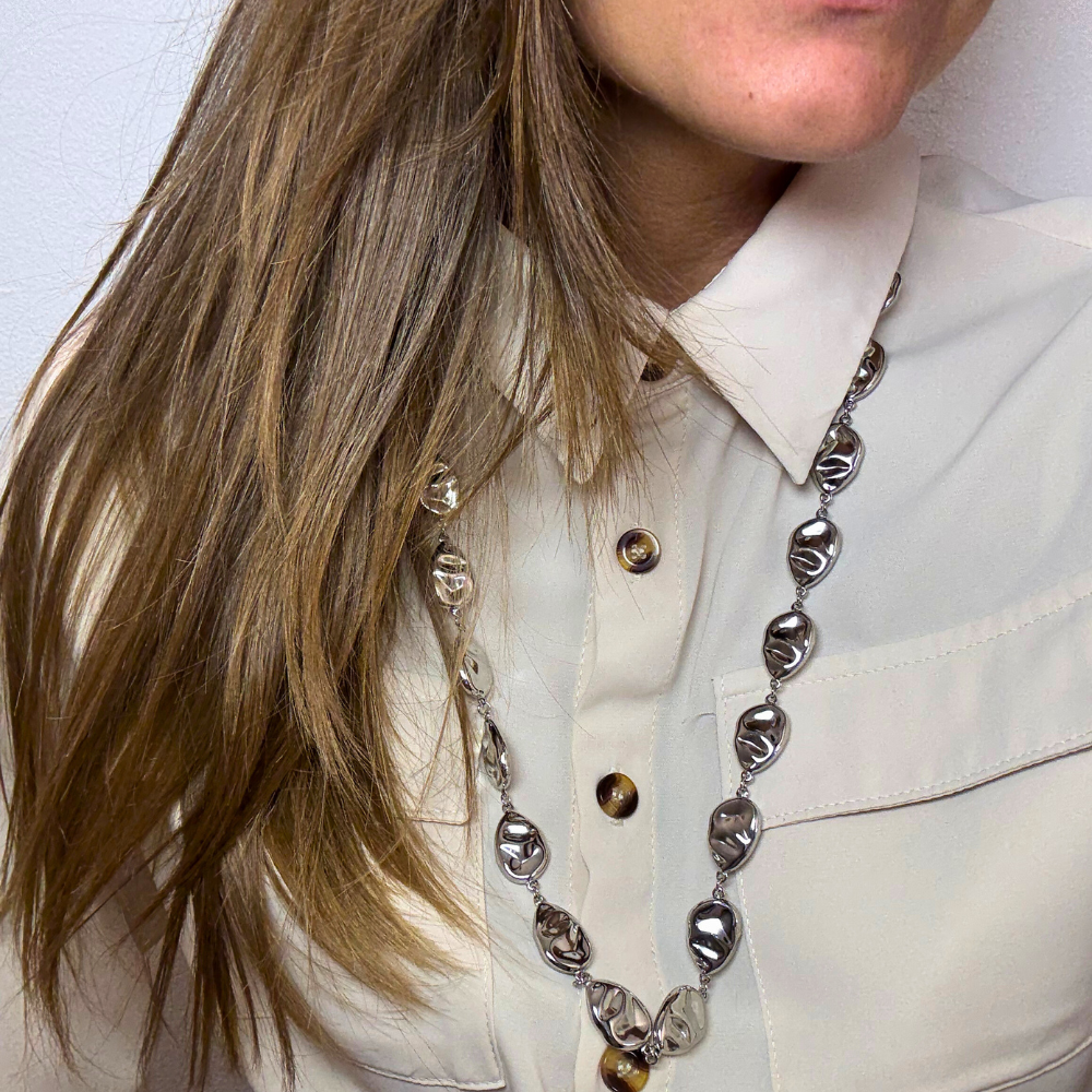 Collana Riflessi Argentati in Acciaio Silver