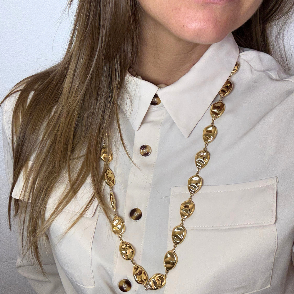Collana Riflessi Dorati in Acciaio Gold