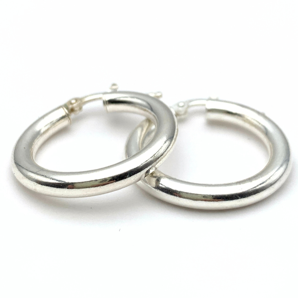 Hoops Cerchi Lisci in Argento Silver