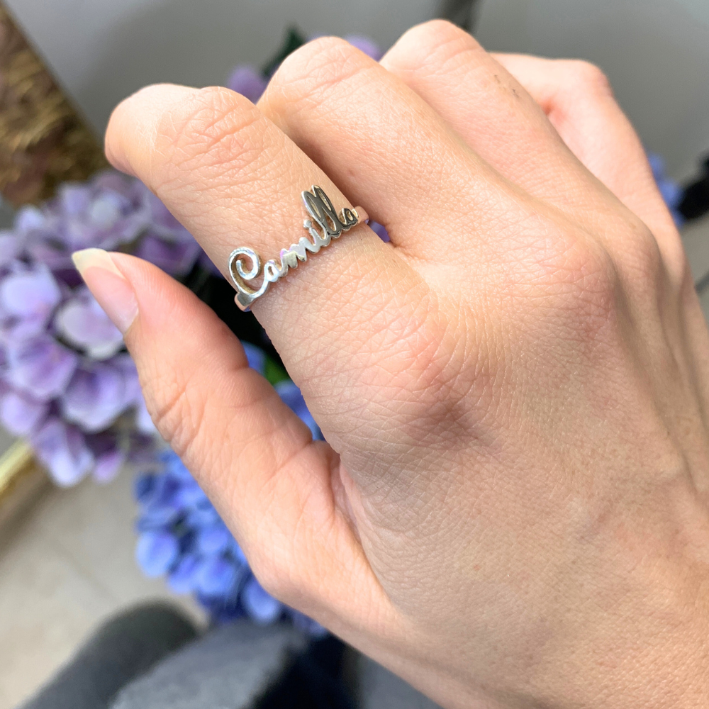 Anello con Nome Personalizzabile in Argento - WJ Gioielli
