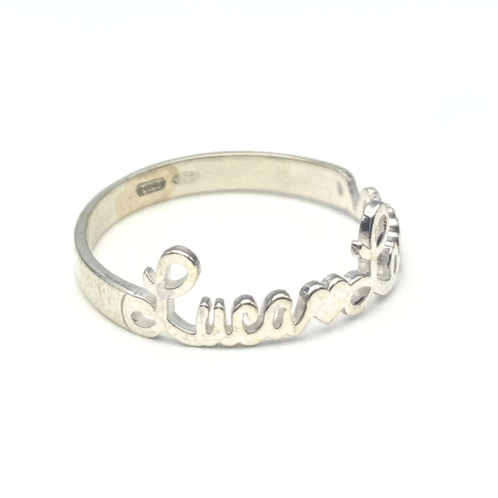 anello in argento 925 personalizzabile con doppio nome