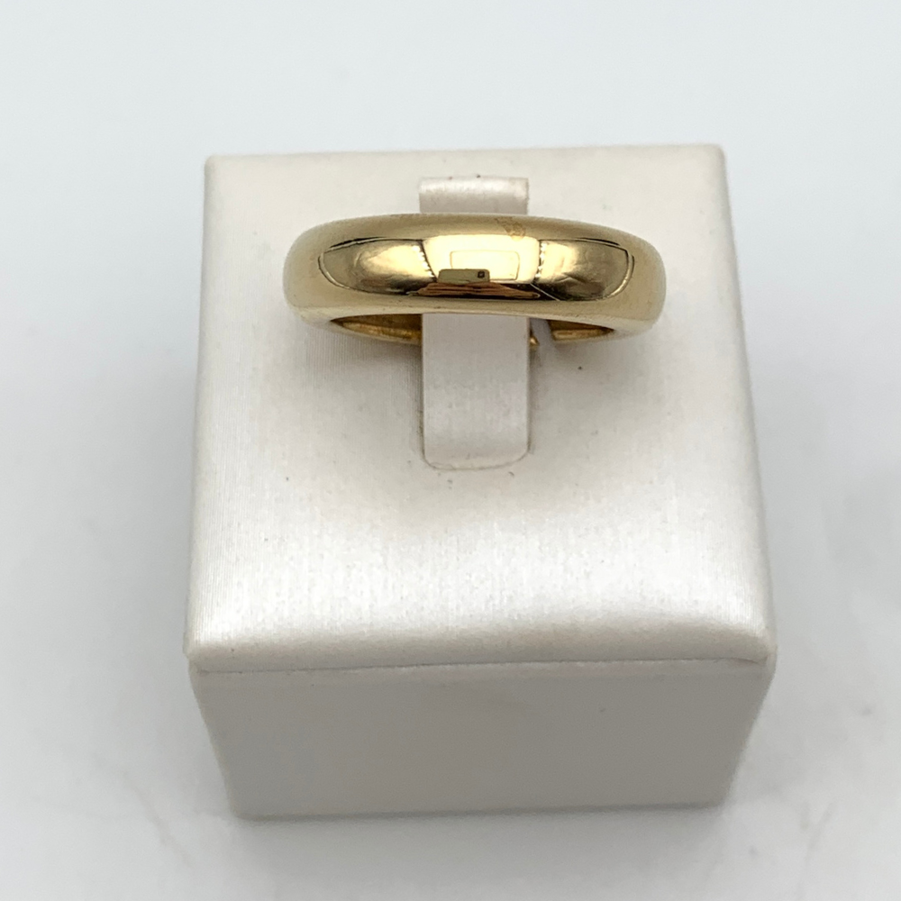 anello in argento placcato oro giallo Fede big liscio bombato