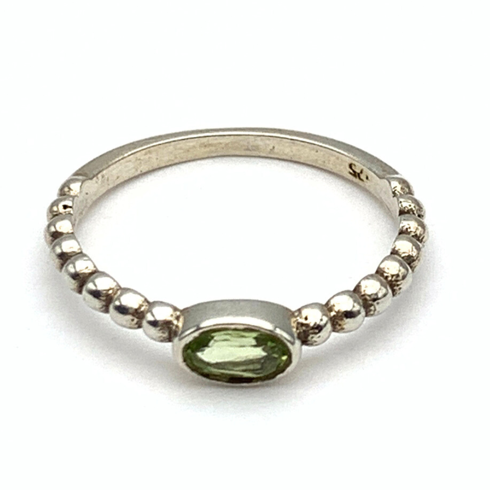 Anello Pietra Verde Chiaro in Argento Silver - WJ Gioielli