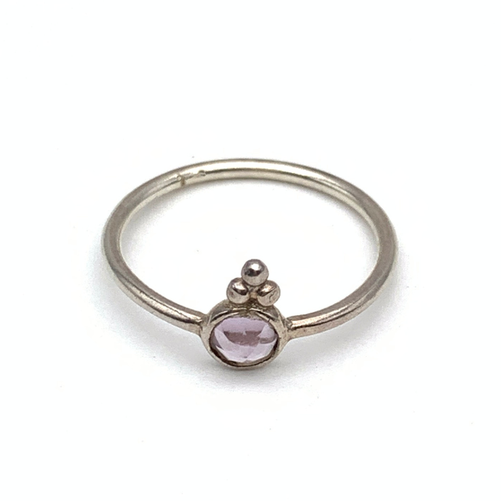 Anello Pietra Rosa in Argento Silver - WJ Gioielli