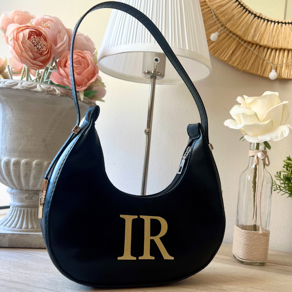 Bag Luna a Spalla Nera Personalizzabile - WJ Gioielli