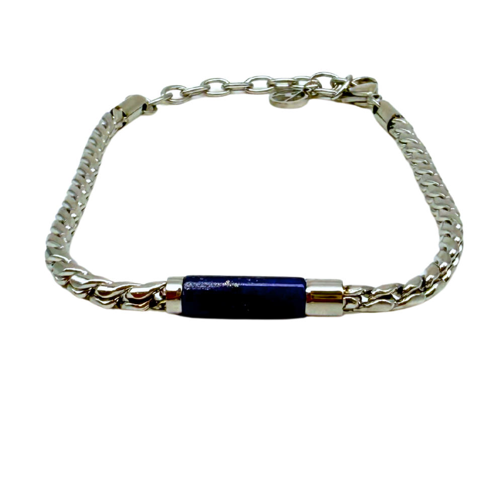 Bracciale Core in Acciaio e Lapislazzuli Blu