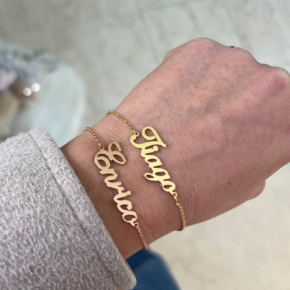 Bracciale con Nome Corsivo Personalizzabile - WJ Gioielli