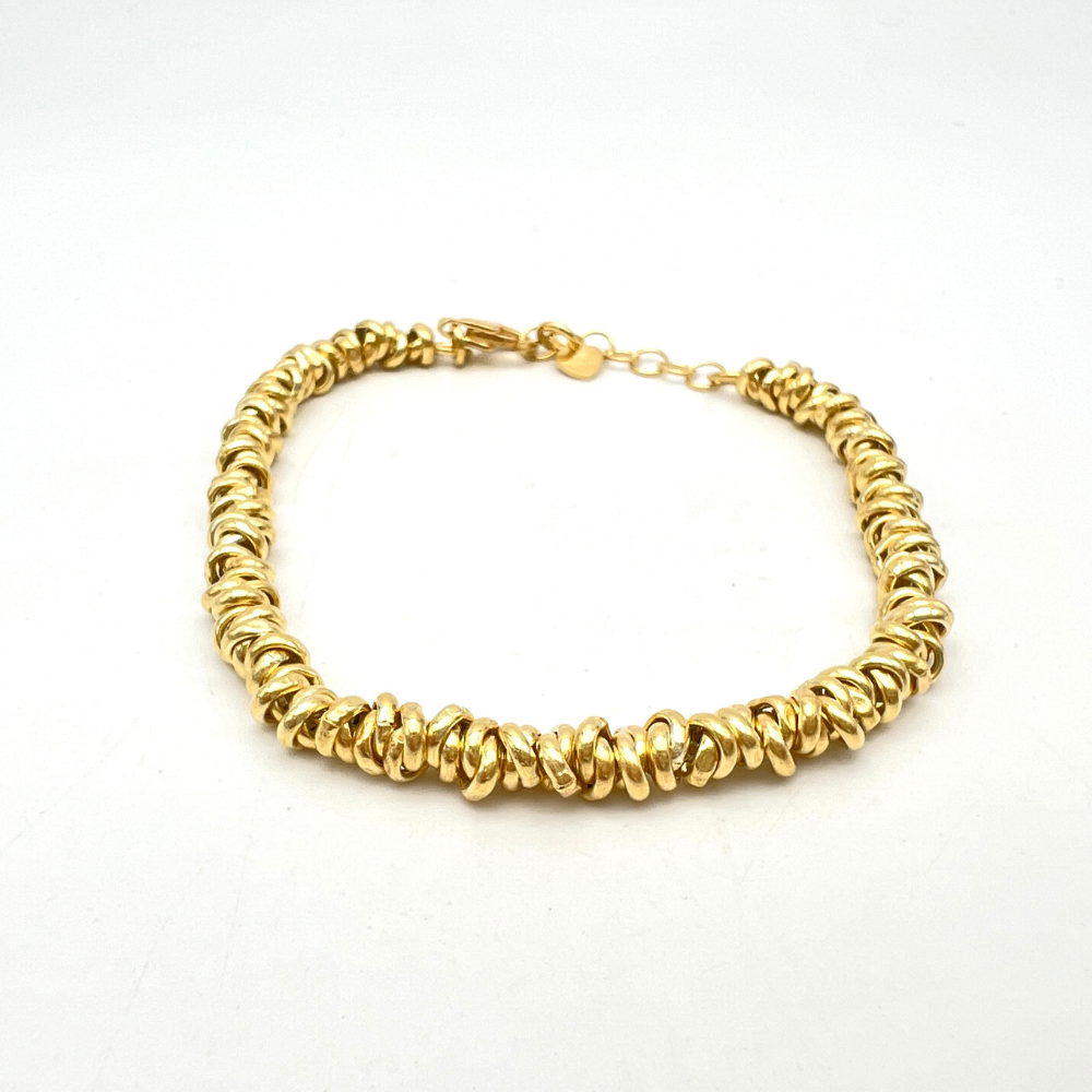 bracciale in argento placcato oro nodini