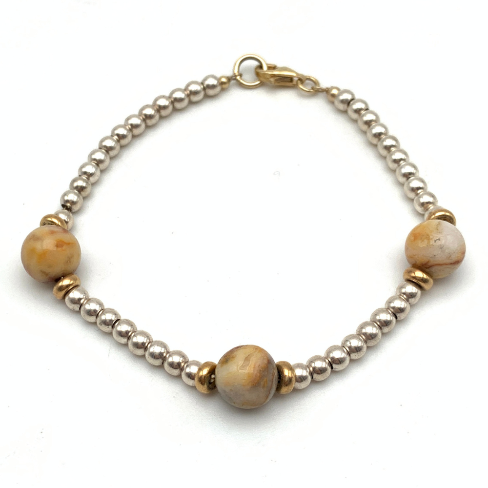 Bracciale Pietre e Pepite in Argento Gold - WJ Gioielli