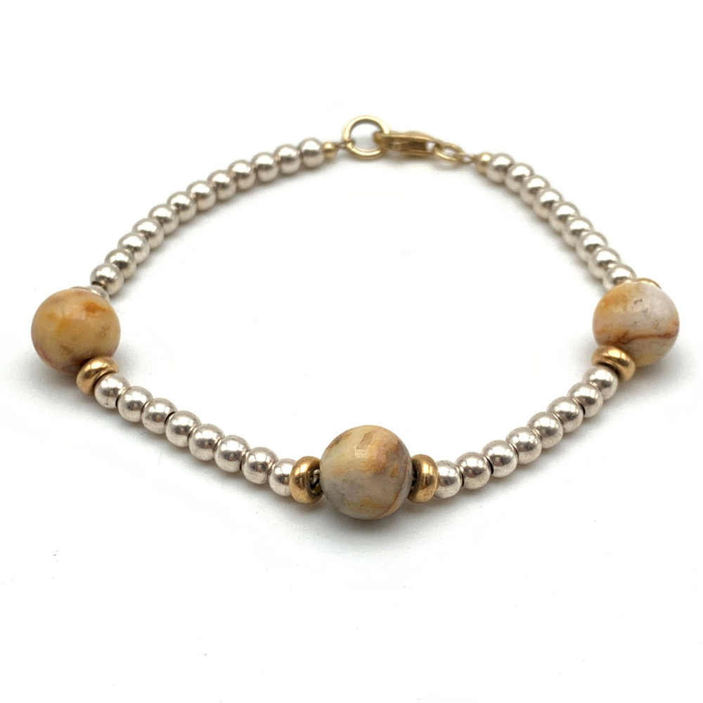Bracciale Pietre e Pepite in Argento Gold - WJ Gioielli
