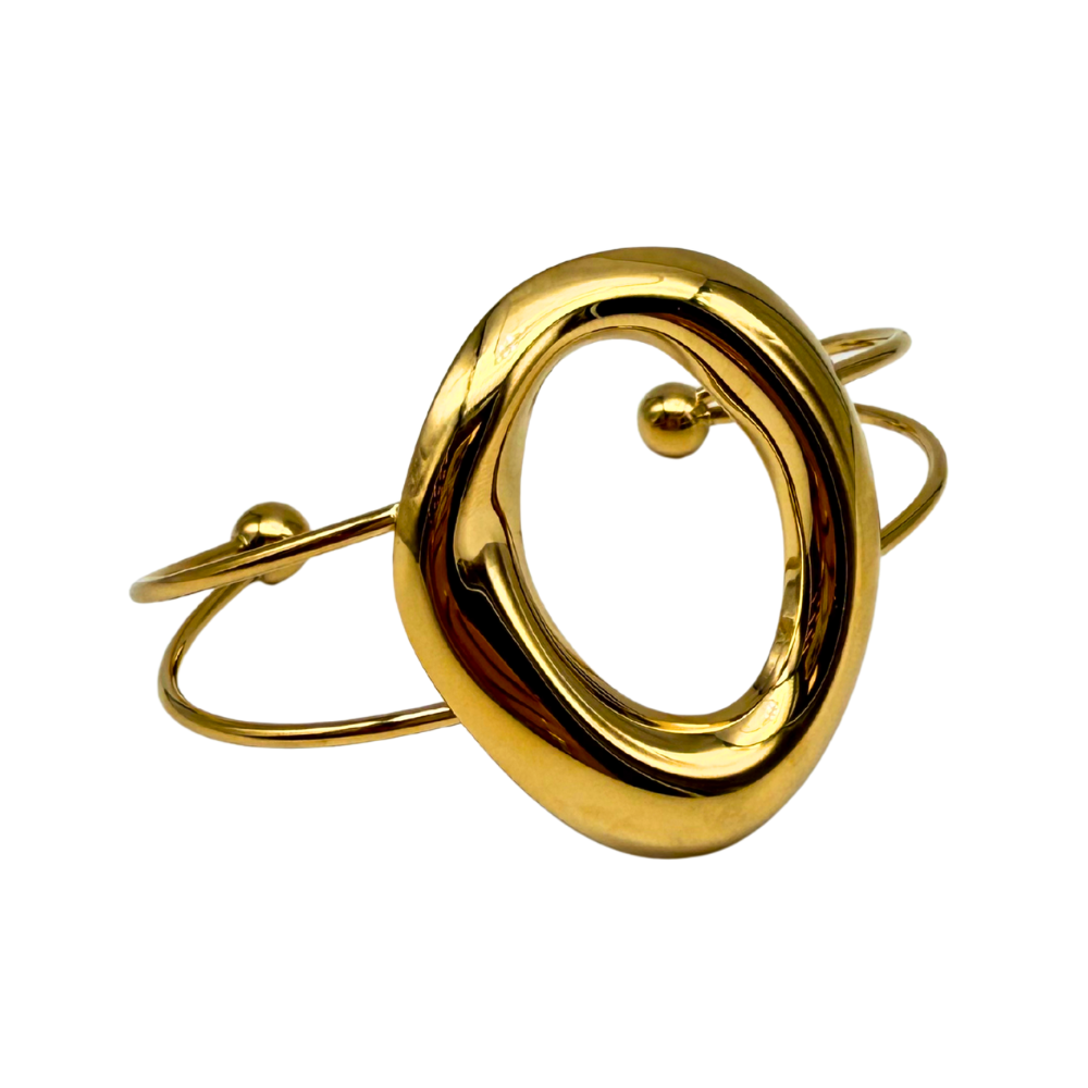 Bracciale Rigido Equilibrio Dorato in Acciaio Gold