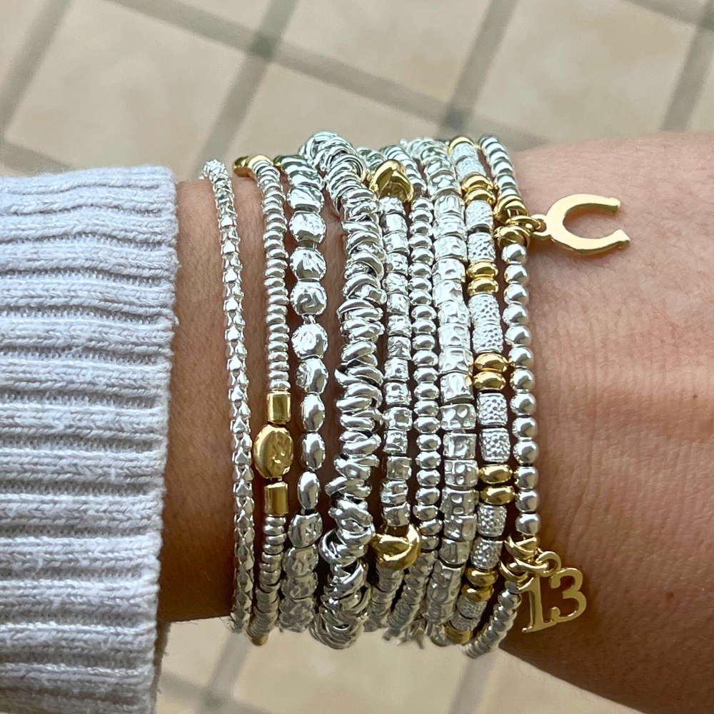 Bracciale con Pepite Martellate e Nodini in Argento925 - WJ Gioielli