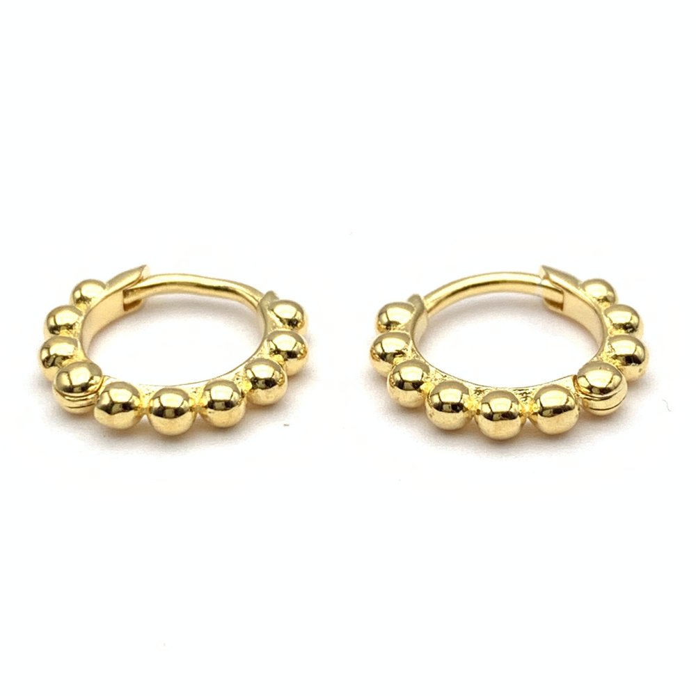 Mono Hoop Bubble Mini in Argento Gold