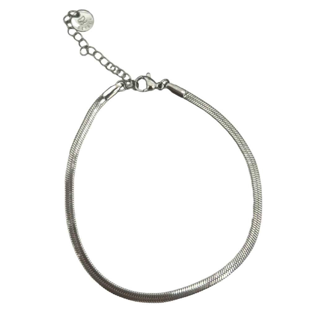 Cavigliera Snake in Acciaio Silver