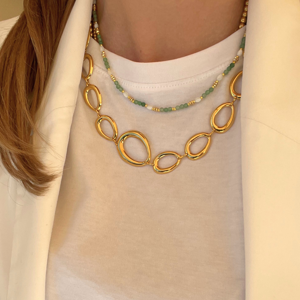 Collana Catena Oval Bold in Acciaio Gold