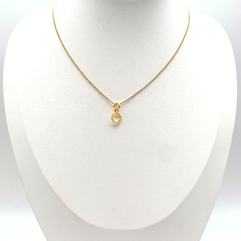 Collana Ciondolo Tondo Bubble Mini in Argento Gold