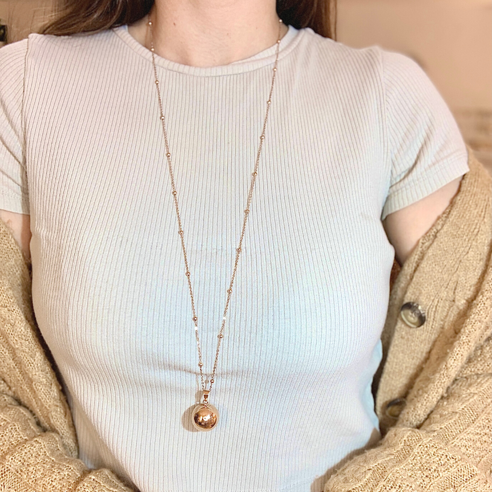 collana chiama angeli acciaio rosè