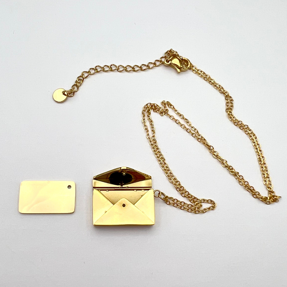 Collana Messaggio Segreto Personalizzabile in Acciaio Gold
