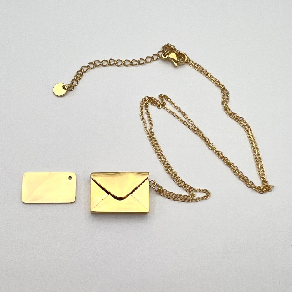 collana messaggio segreto in acciaio gold