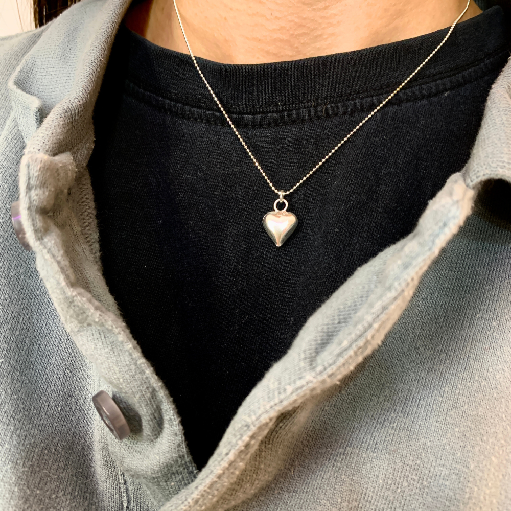 Collana Cuore Bombato Personalizzabile in Argento Silver