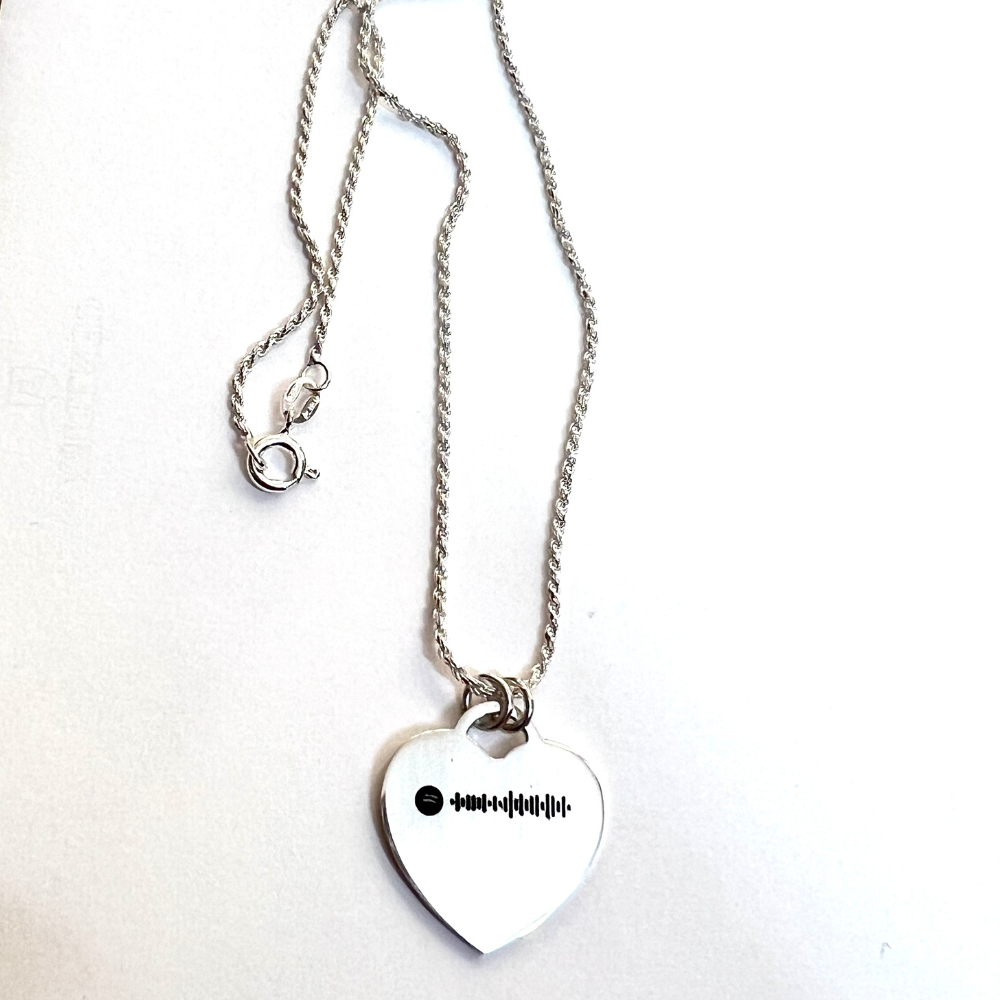 collana in argento silver con incisione personalizzata Spotify