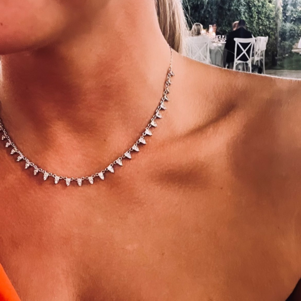 collana elisabetta in argento silver e zirconi bianchi