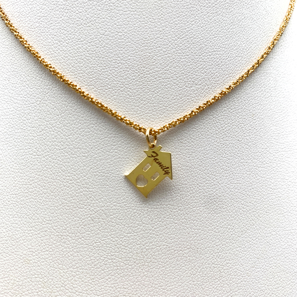 Collana Casetta Family in Argento Gold