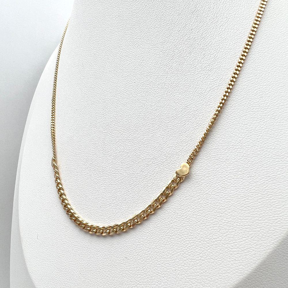 collana in argento gold con cuori