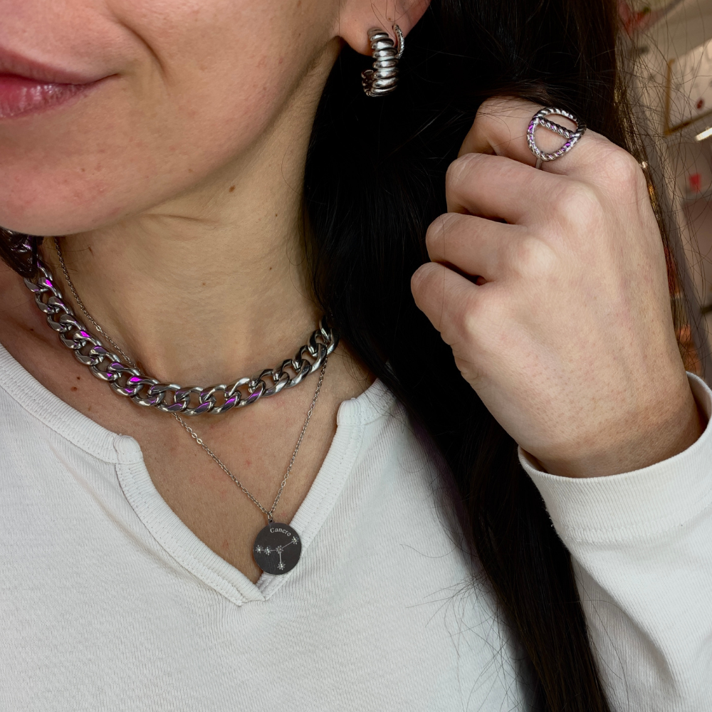 Collana Grumetta in Acciaio Silver