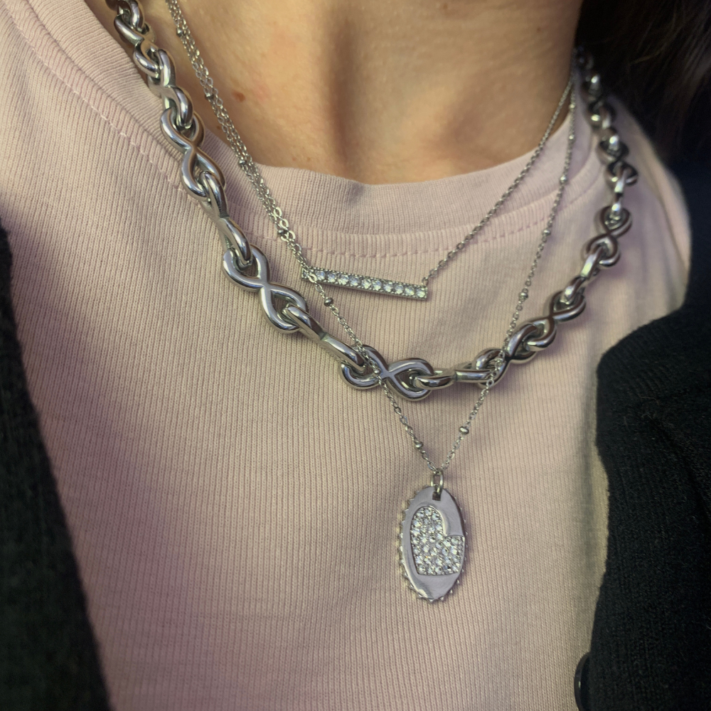 Collana Infinity in Acciaio Silver
