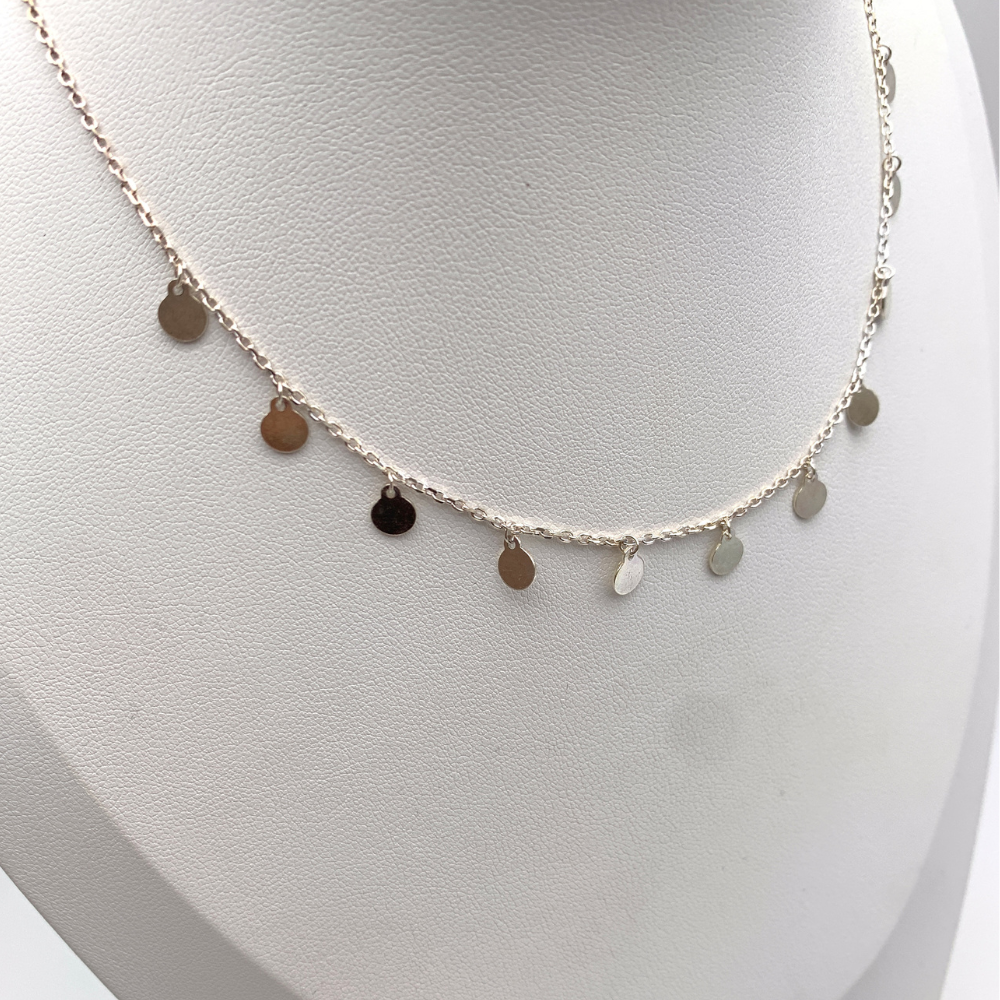 collana in argento 925 silver con medagliette pendenti