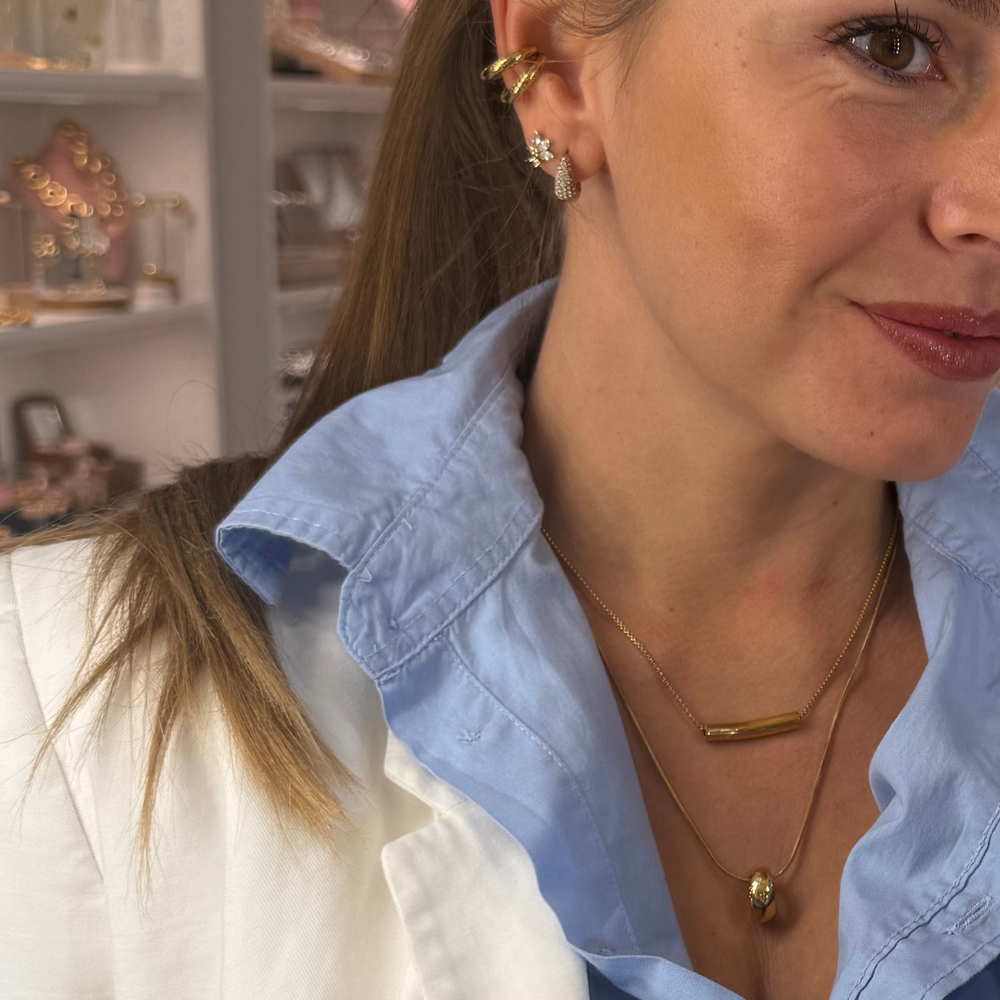 Collana Doppia Minimal Chic in Acciaio Gold