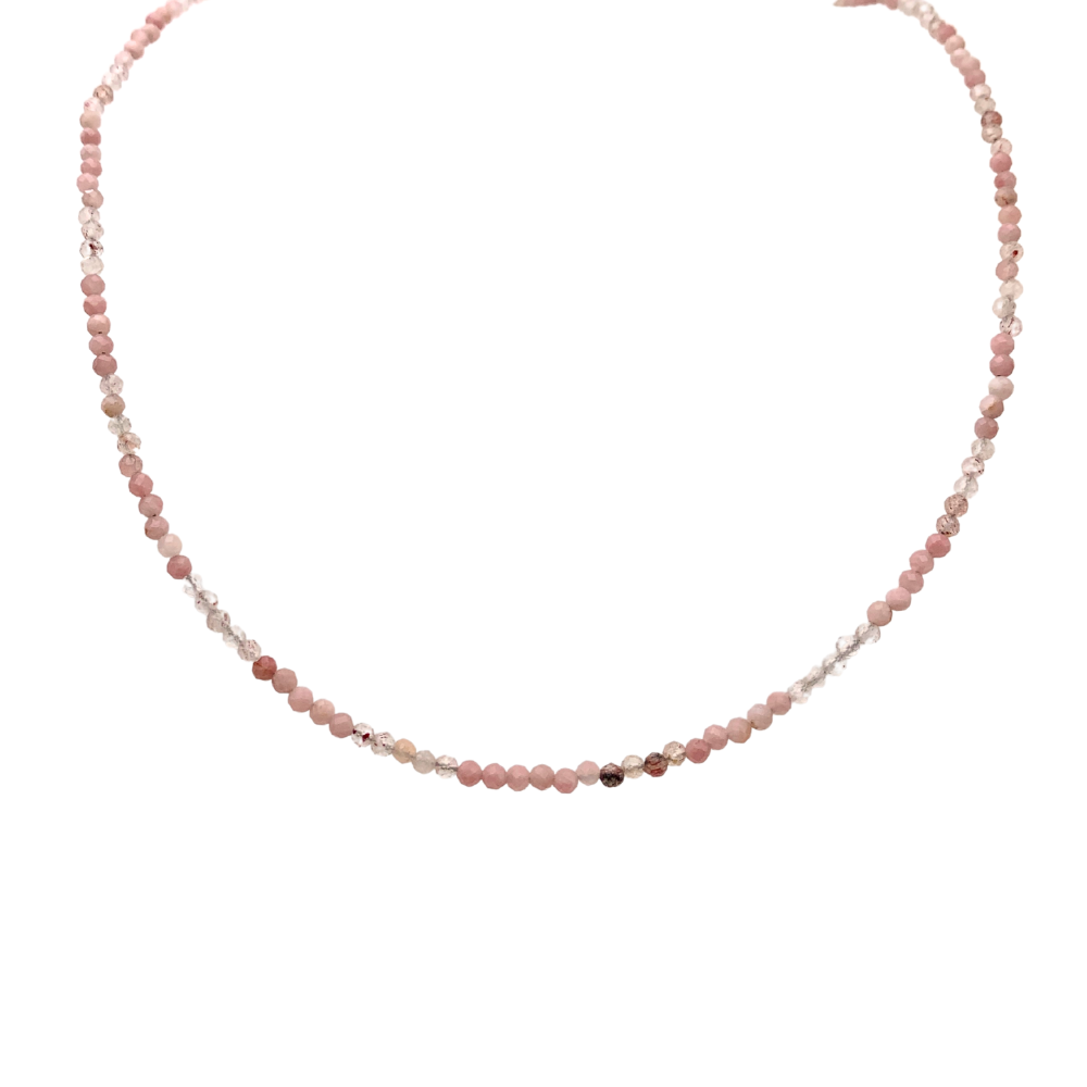 Choker Pietre Dure Rosa in Argento Gold