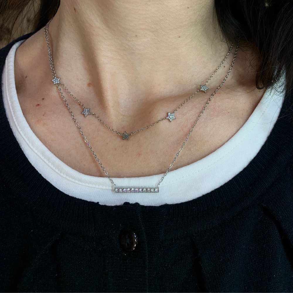 Collana Punto Luce Barretta in Acciaio Silver