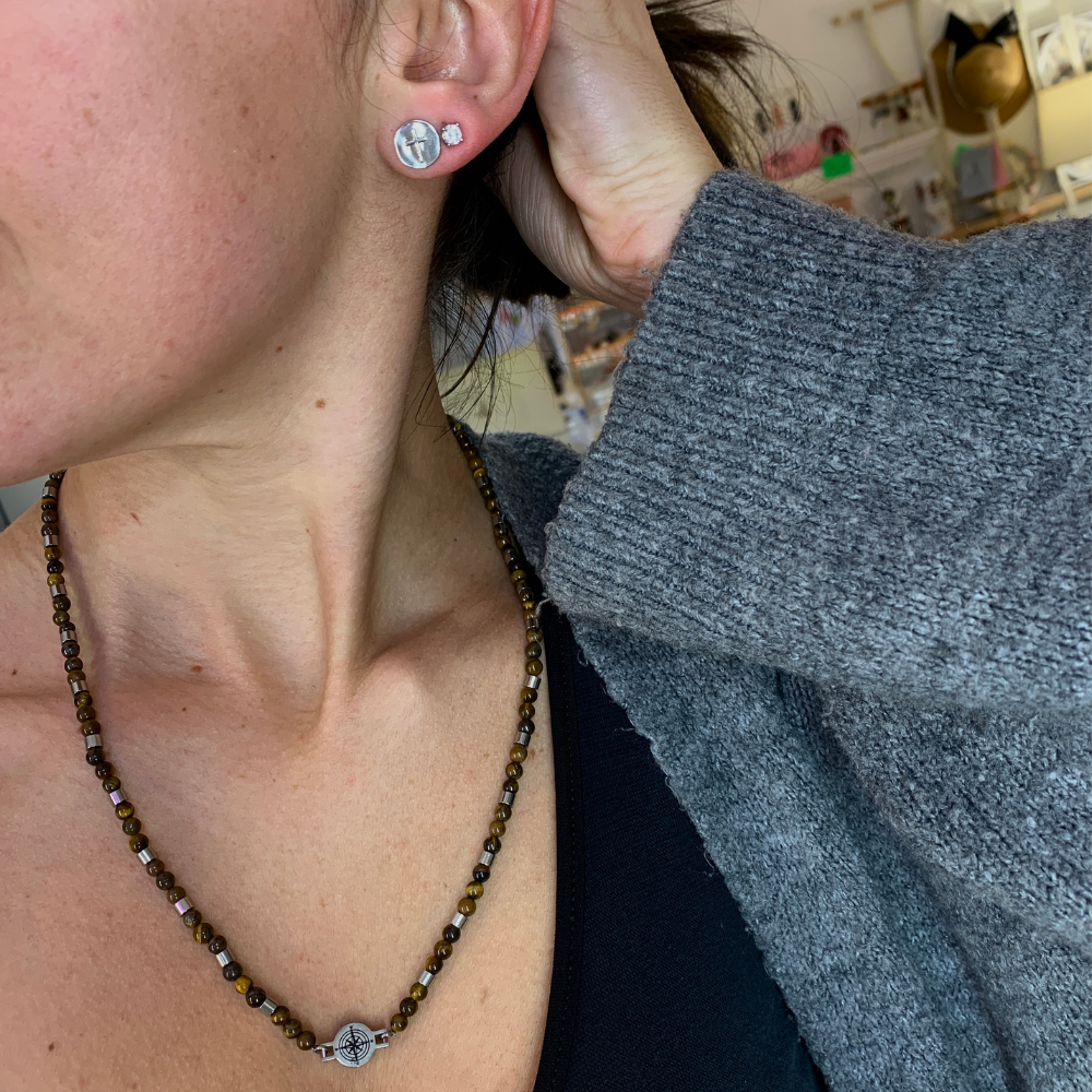 Collana Rosa dei Venti in Acciaio Silver