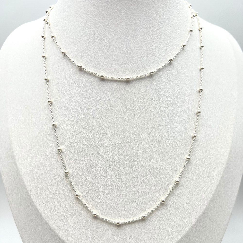 Collana Sfere Lunga in Argento Silver