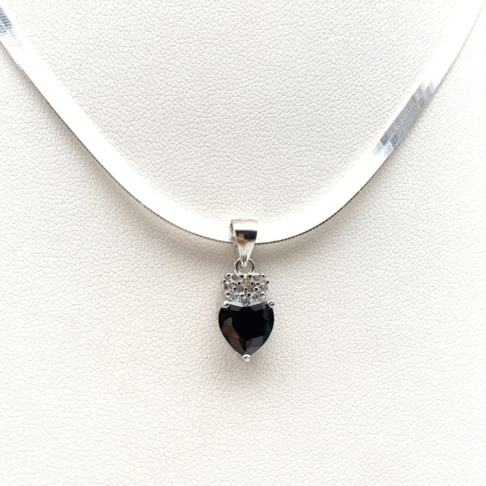 Collana Black Heart in Argento Silver