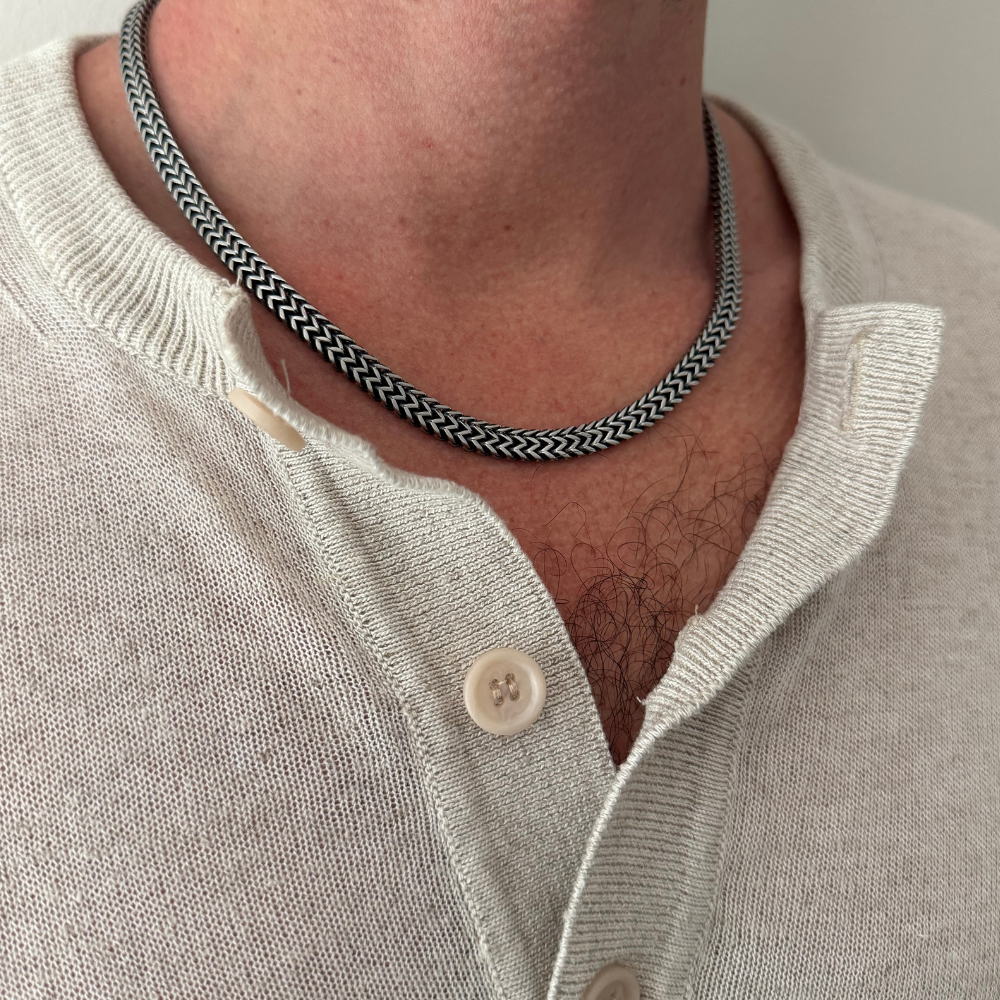 Collana Spine in Acciaio Silver