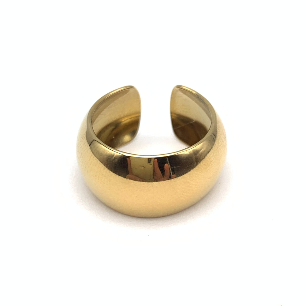 Ear Cuff Bombato in Acciaio Gold