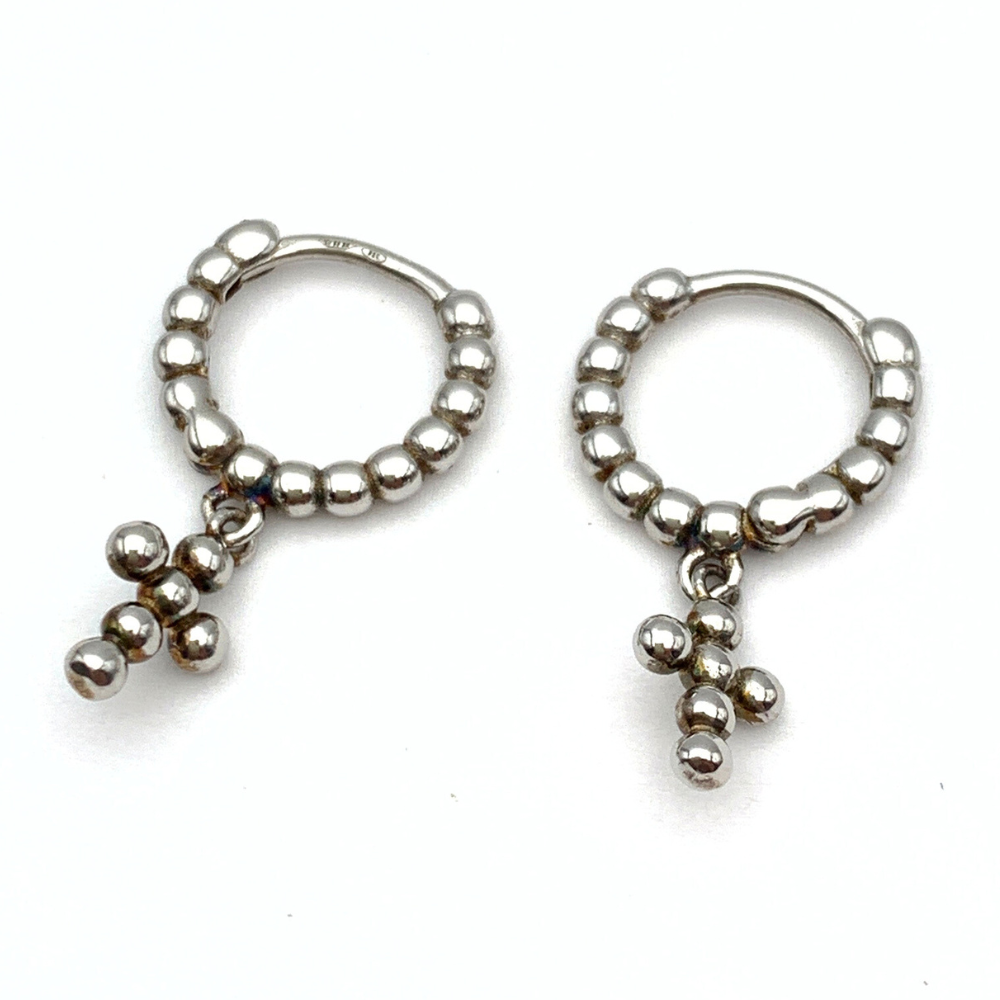 Hoops Croce Bubble in Argento Silver
