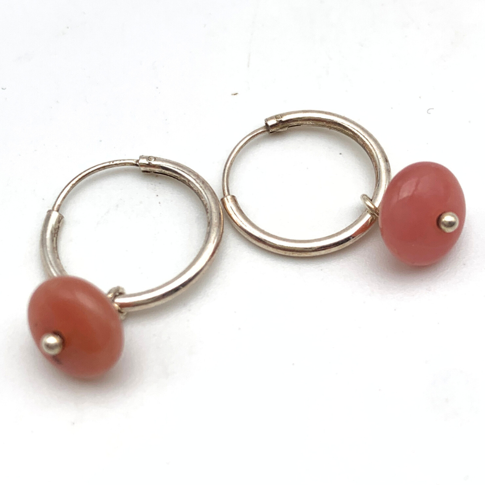 orecchini in argento 925 con pietra rosa