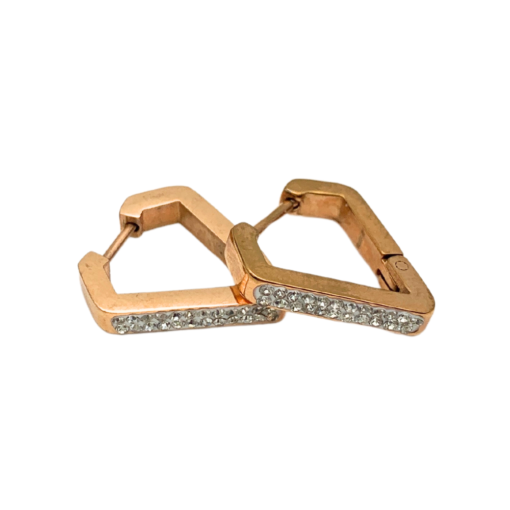 Hoops Triangolari in Acciaio Rosè