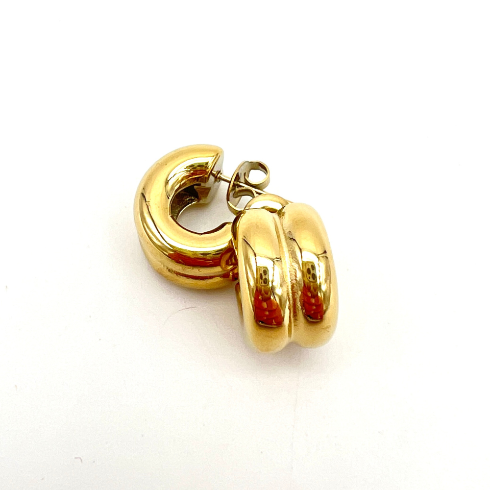mini hoops in acciaio gold