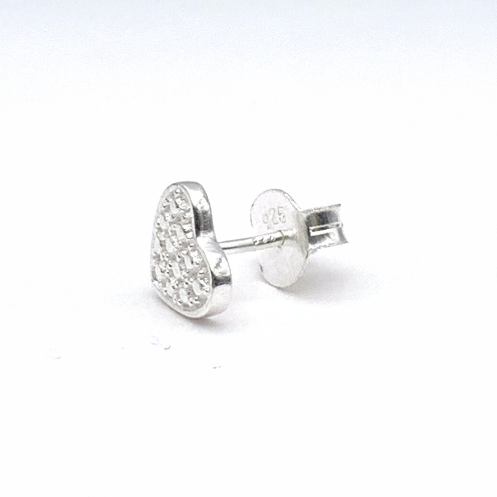 Mono Orecchino Bubble Heart in Argento Silver