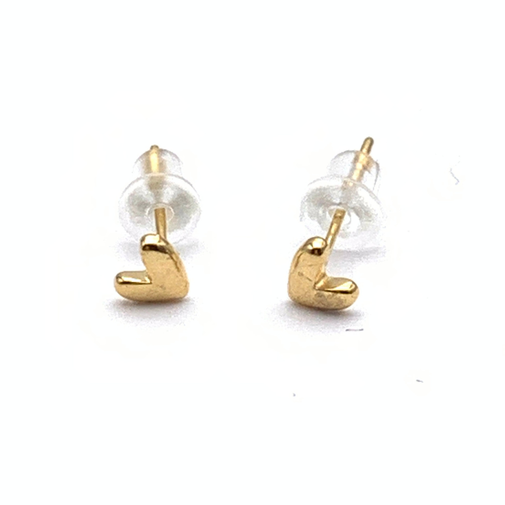 mono orecchino in acciaio gold cuore mini