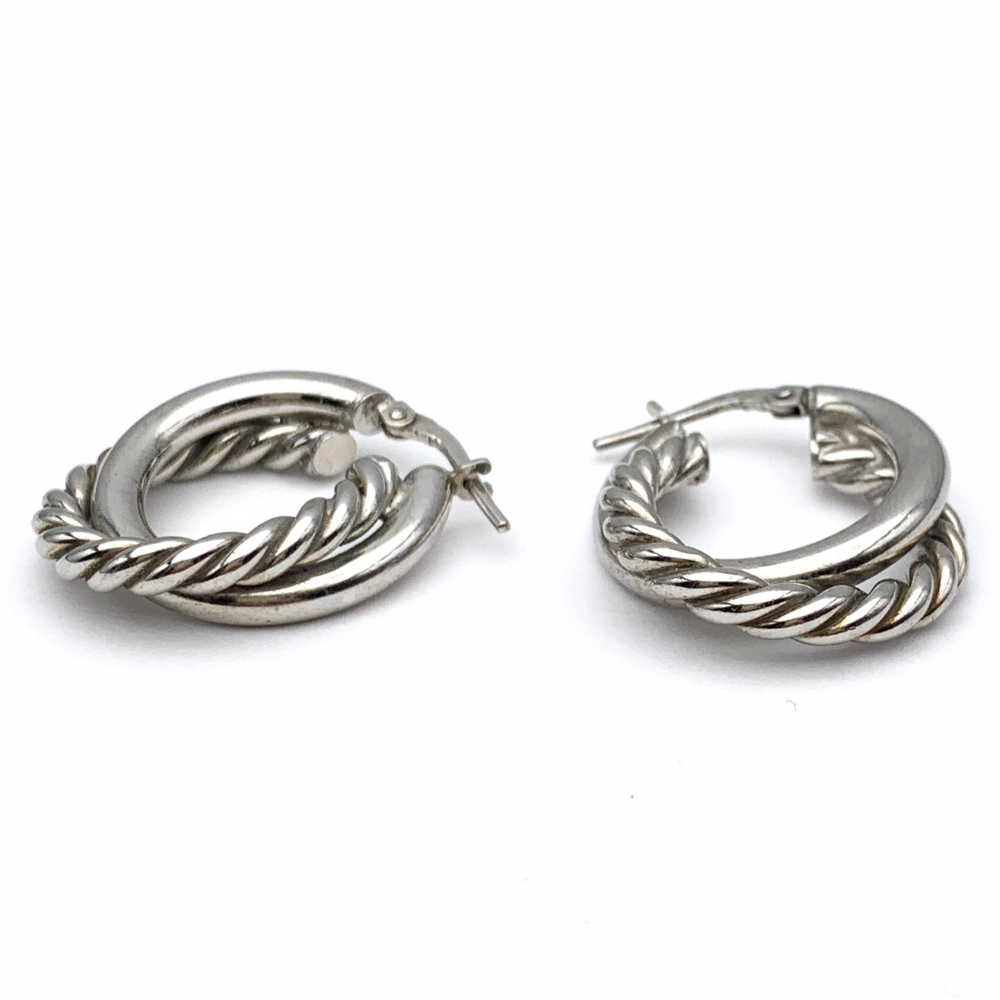 Orecchini Doppi in Argento Silver
