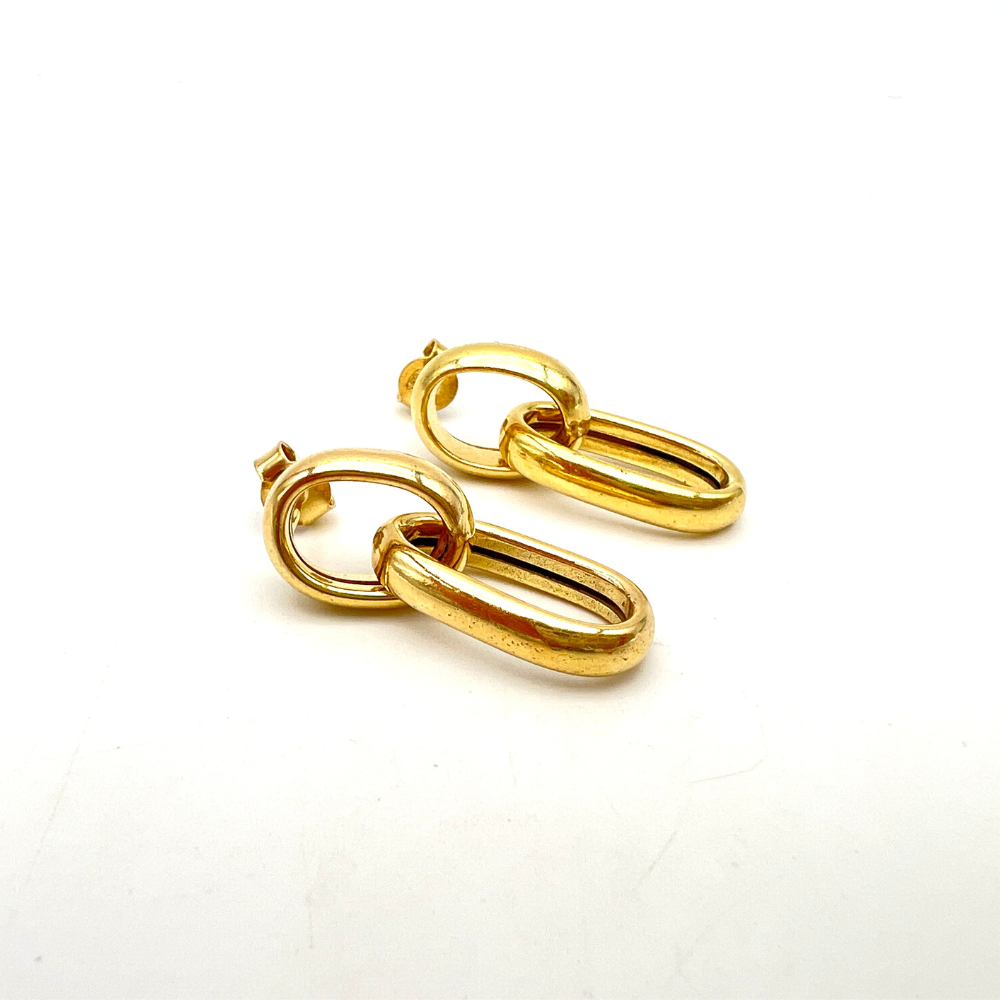 orecchini in argento placcati oro pendenti