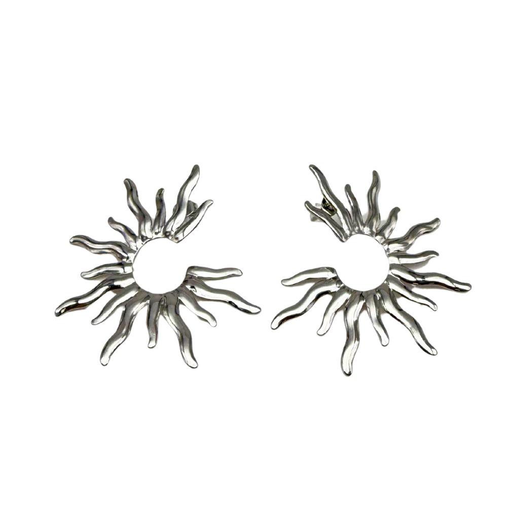 Orecchini Raggi Argentati in Acciaio Silver